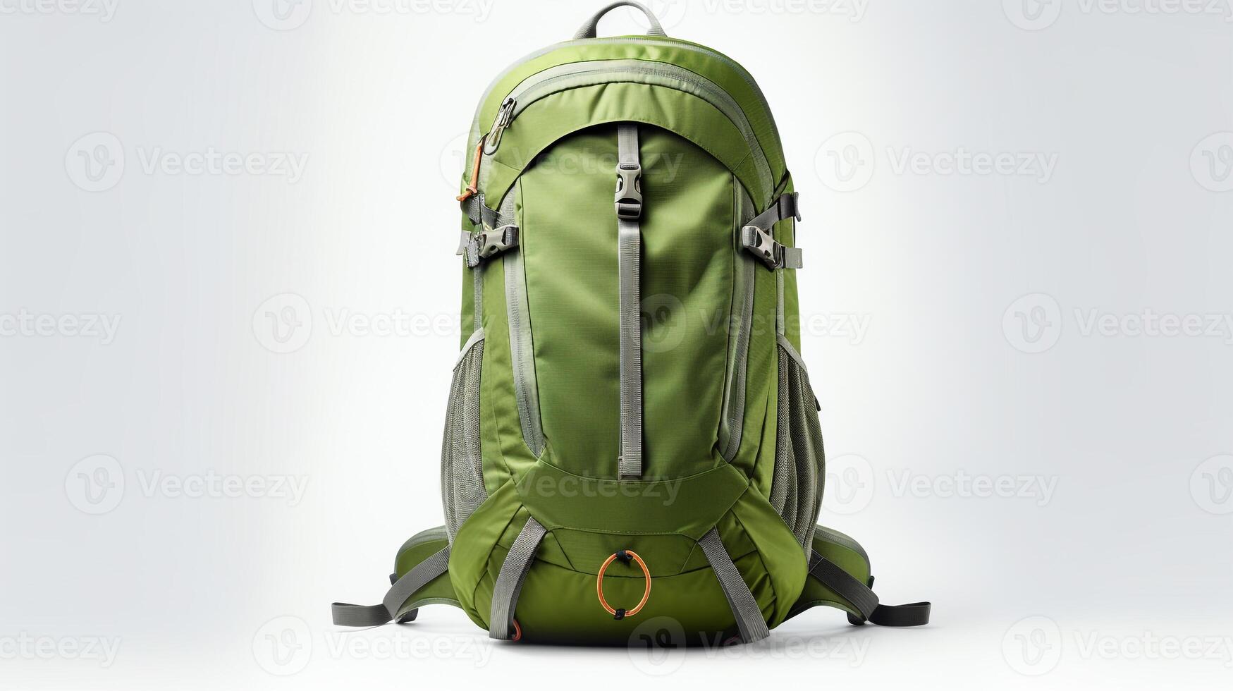AI generated Green Hydration Backpack Bag isolated on white background with copy space for advertisement. AI Generated photo