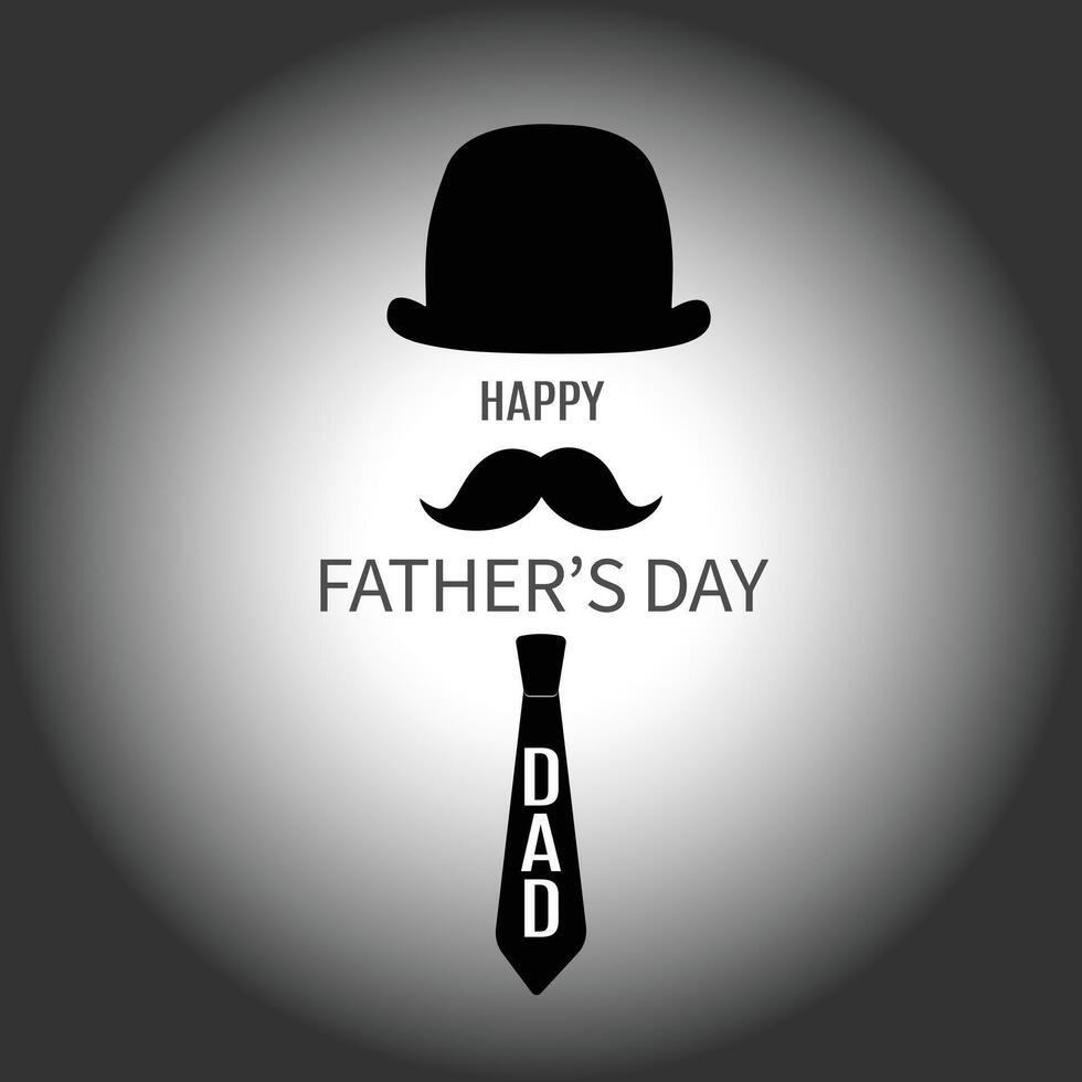 Happy fathers day concept with silhouette design vector