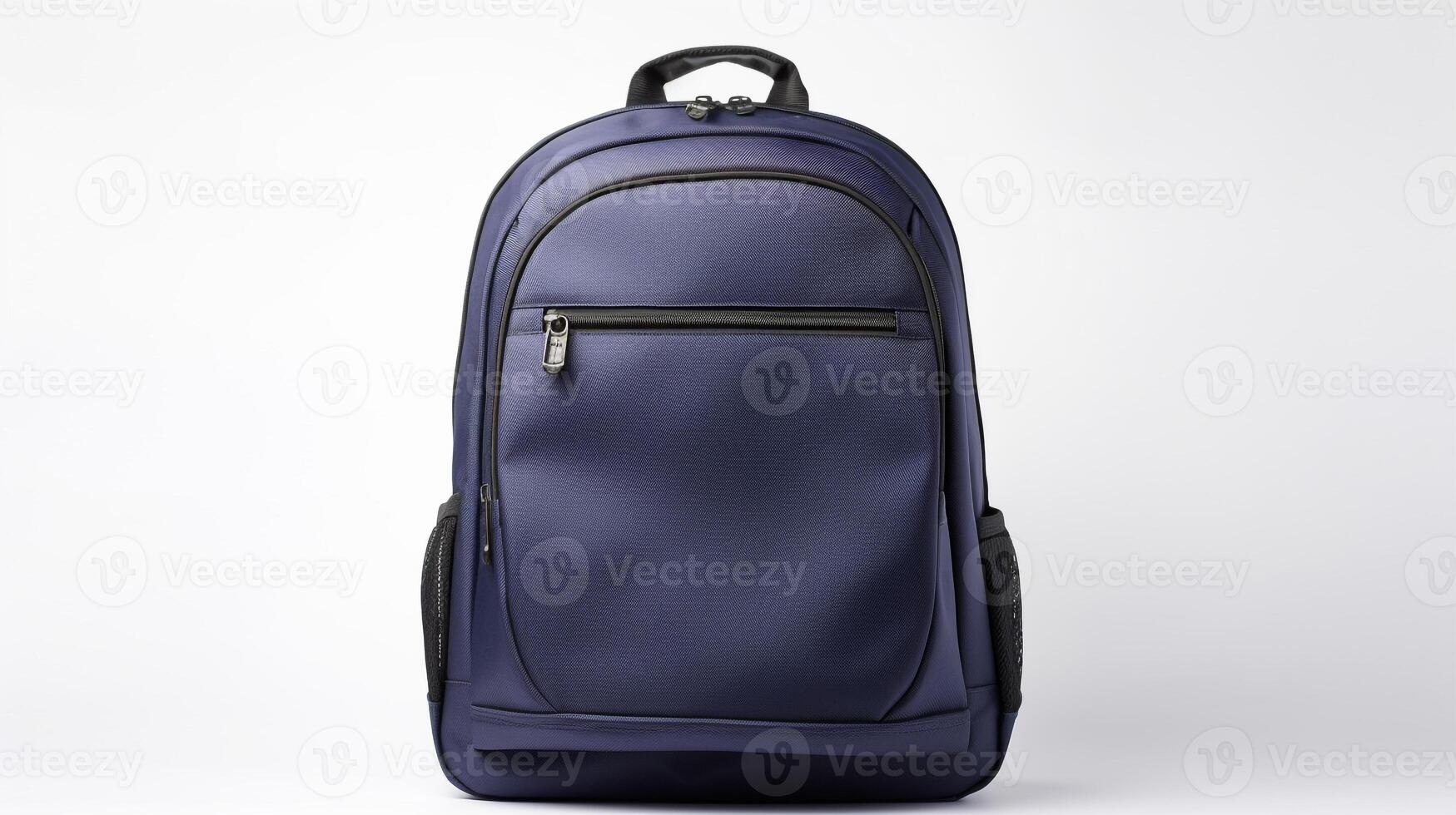 AI generated Navy Blue Backpack Bag isolated on white background with copy space for advertisement. AI Generated photo