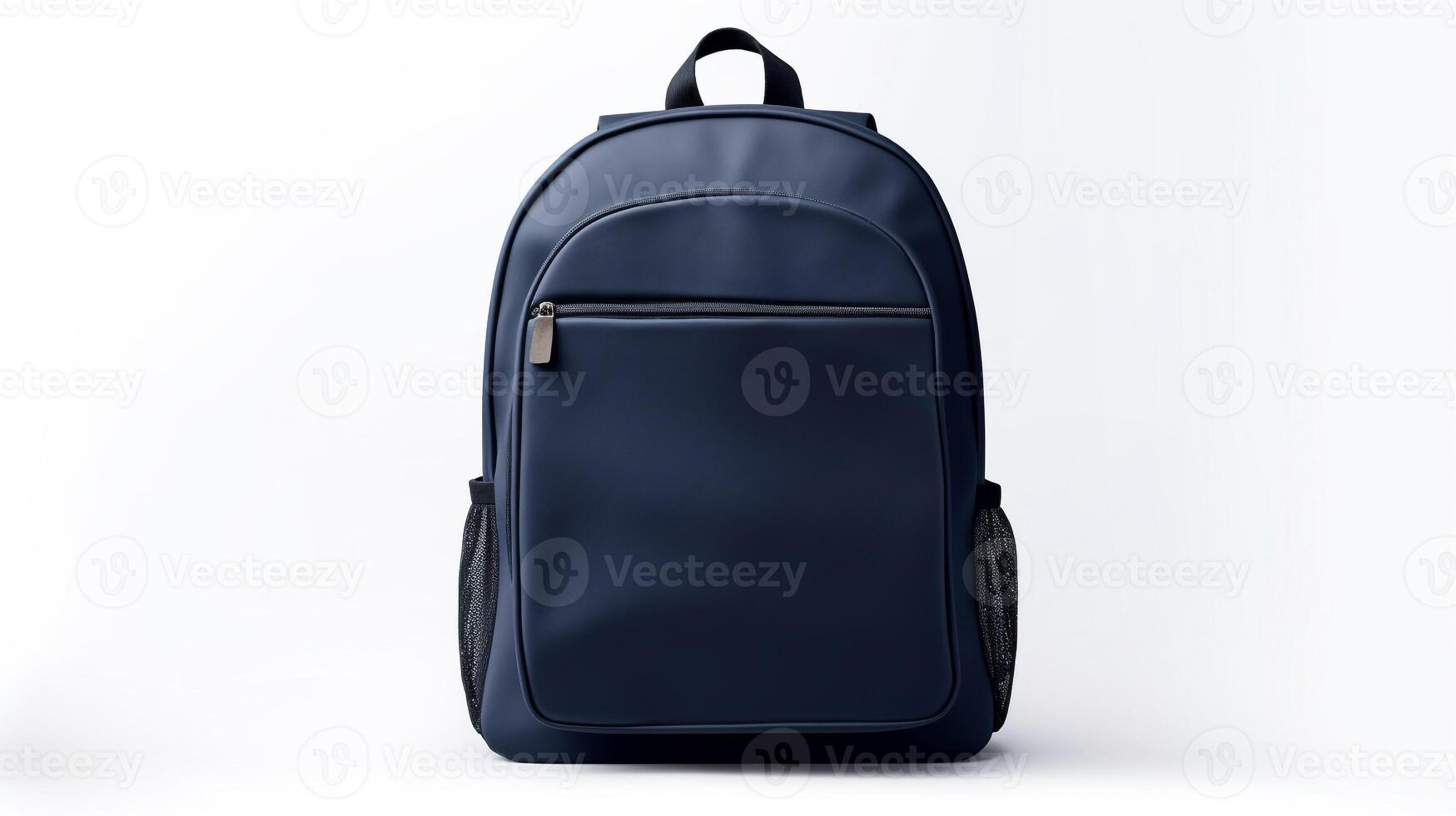 AI generated Navy Blue Backpack Bag isolated on white background with copy space for advertisement. AI Generated photo