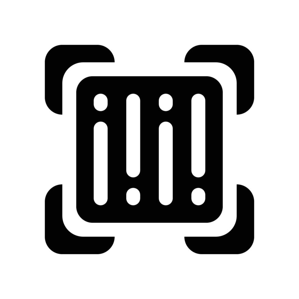 barcode icon. vector glyph icon for your website, mobile, presentation, and logo design.