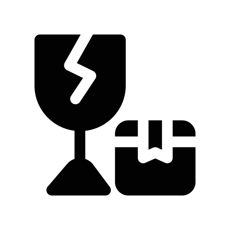 fragile delivery icon. vector glyph icon for your website, mobile, presentation, and logo design.
