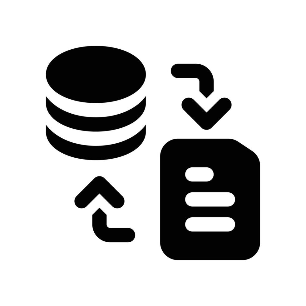 data transformation icon. vector glyph icon for your website, mobile, presentation, and logo design.