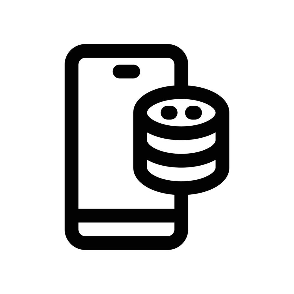 mobile database icon. vector line icon for your website, mobile, presentation, and logo design.