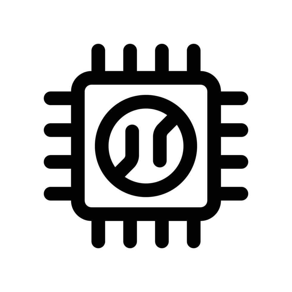 processor icon. vector line icon for your website, mobile, presentation, and logo design.