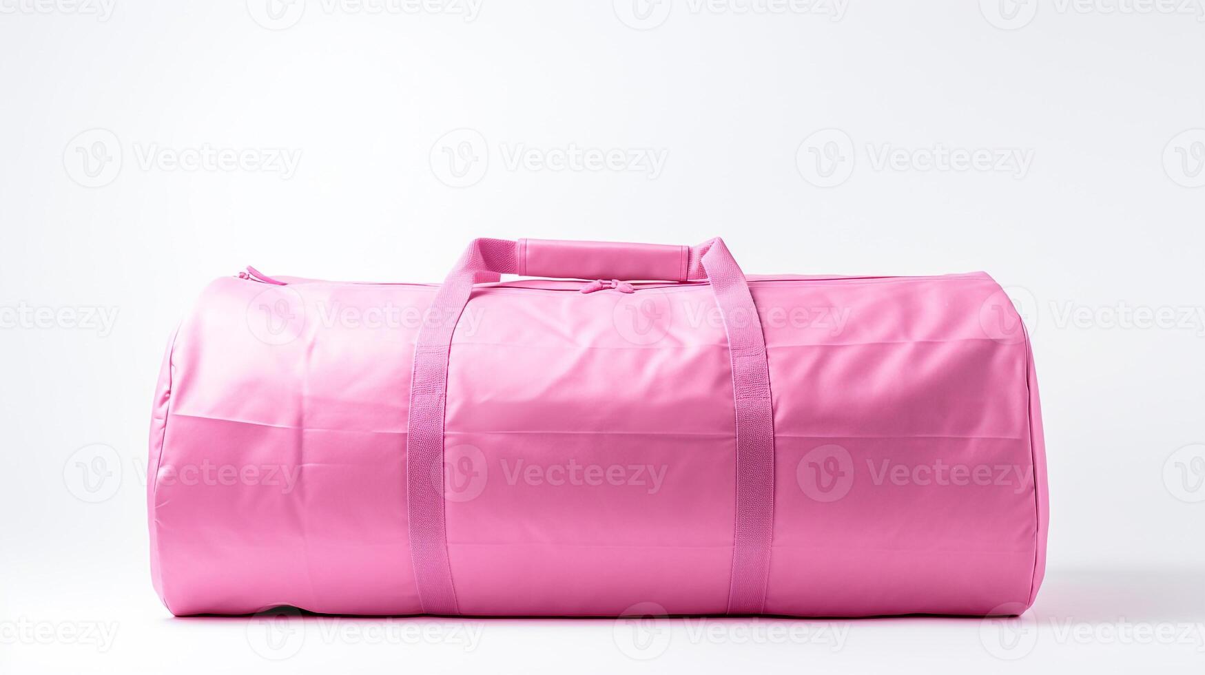 AI generated Pink Duffel Bag isolated on white background with copy space for advertisement. AI Generated photo