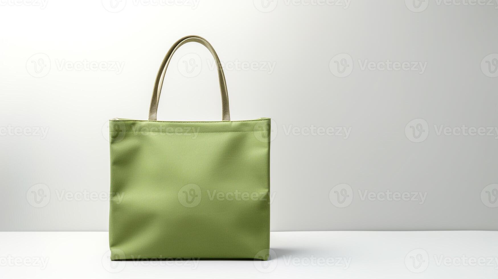 ai generado verde totalizador bolso aislado en blanco antecedentes con Copiar espacio para anuncio publicitario. ai generado foto