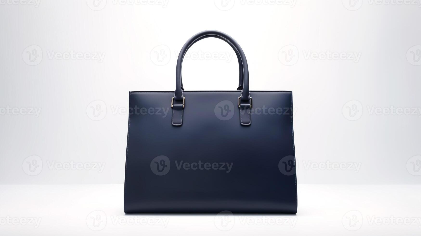 AI generated Navy Blue Leather Bag isolated on white background with copy space for advertisement. AI Generated photo