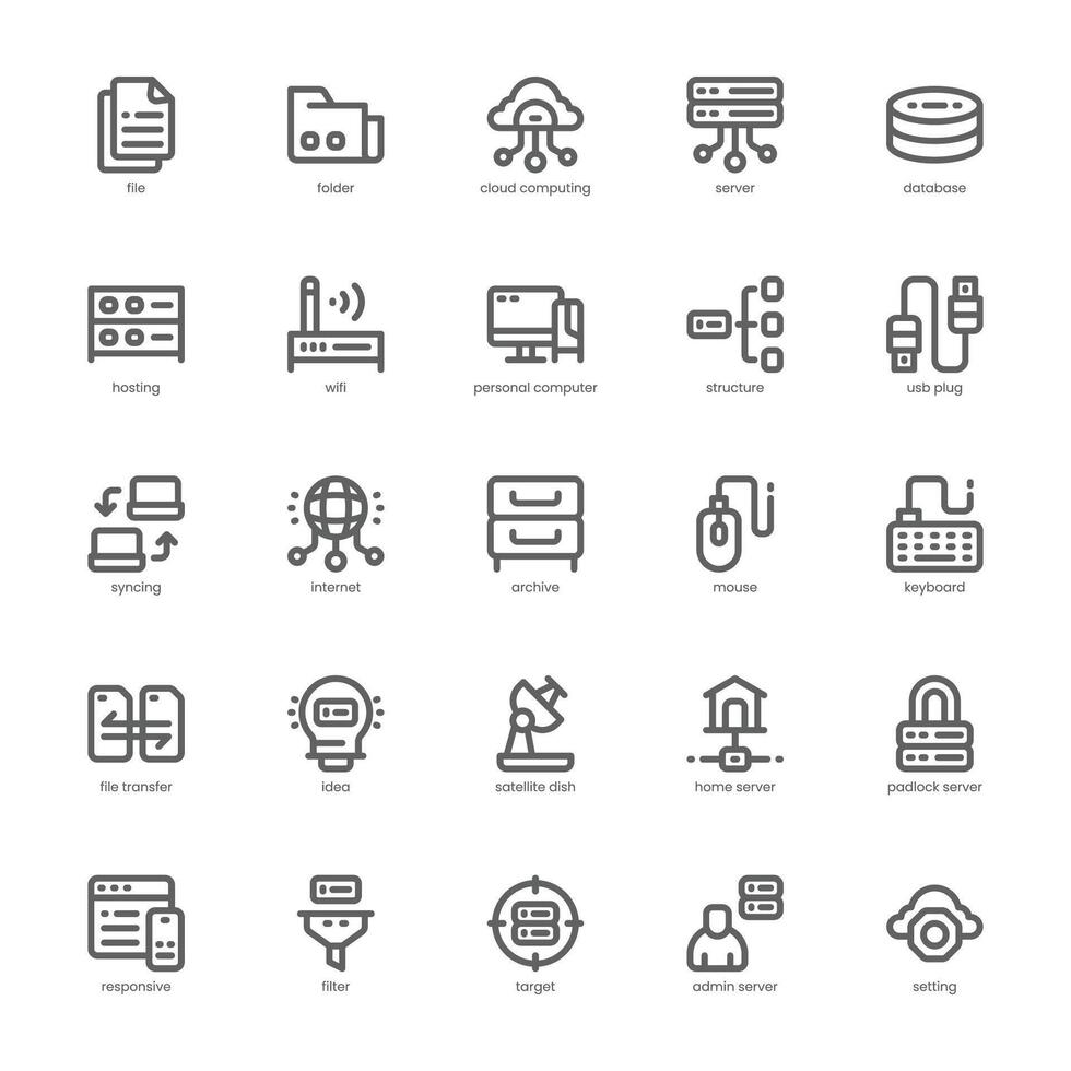 Data Storage icon pack for your website, mobile, presentation, and logo design. Data Storage icon outline design. Vector graphics illustration and editable stroke.