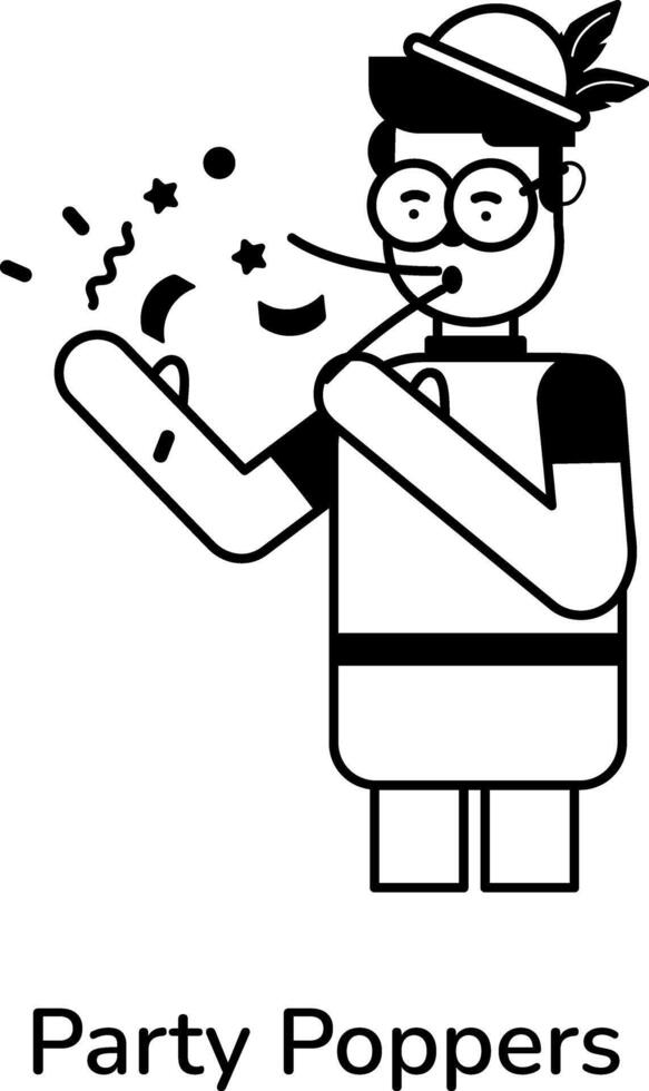 Trendy Party Poppers vector