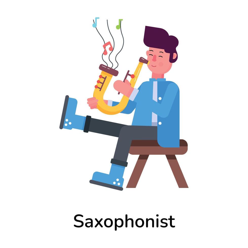 Trendy Saxophonist Concepts vector