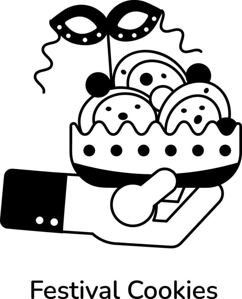 Trendy Festival Cookies vector