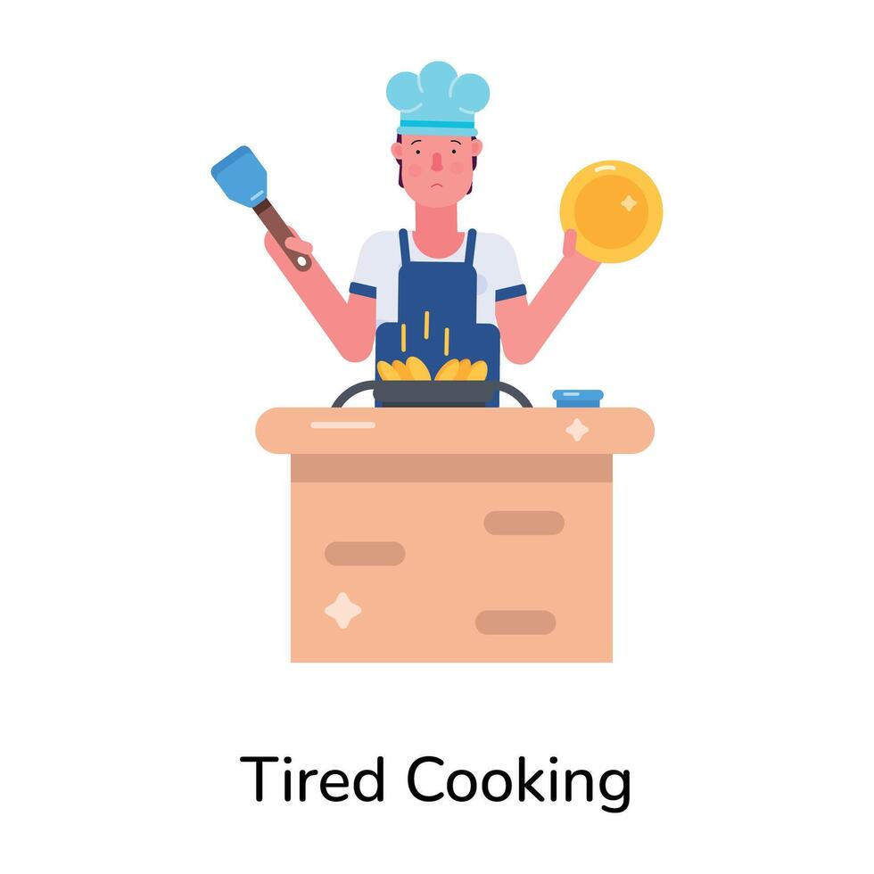de moda cansado Cocinando vector