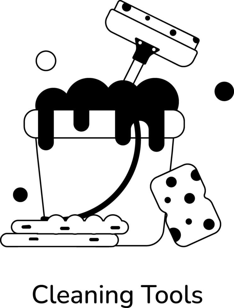 Trendy Cleaning Tools vector