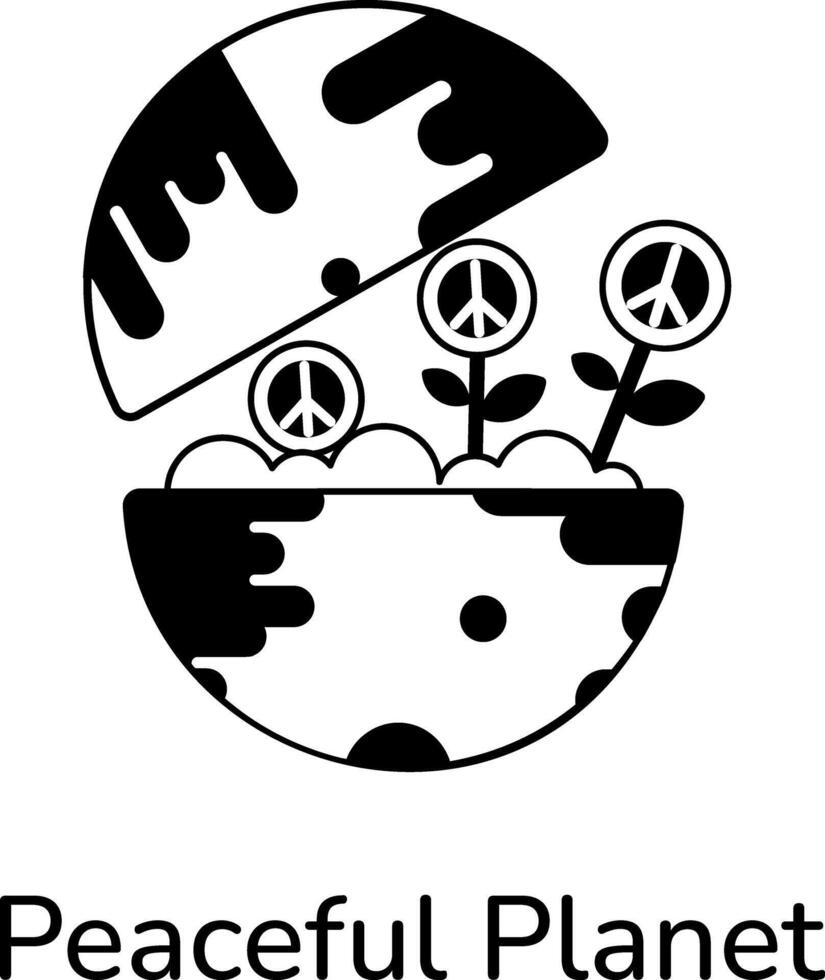 Trendy Peaceful Planet vector