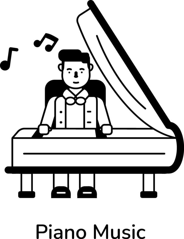 música de piano de moda vector