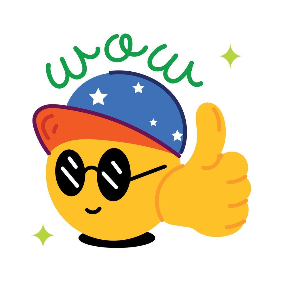 Trendy Wow Emoji vector