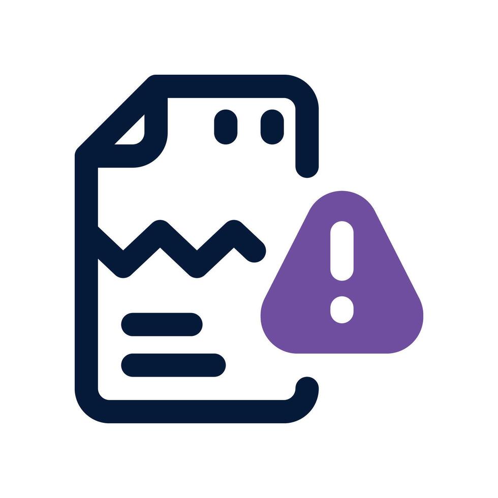 corrupt file icon. vector dual tone icon for your website, mobile, presentation, and logo design.