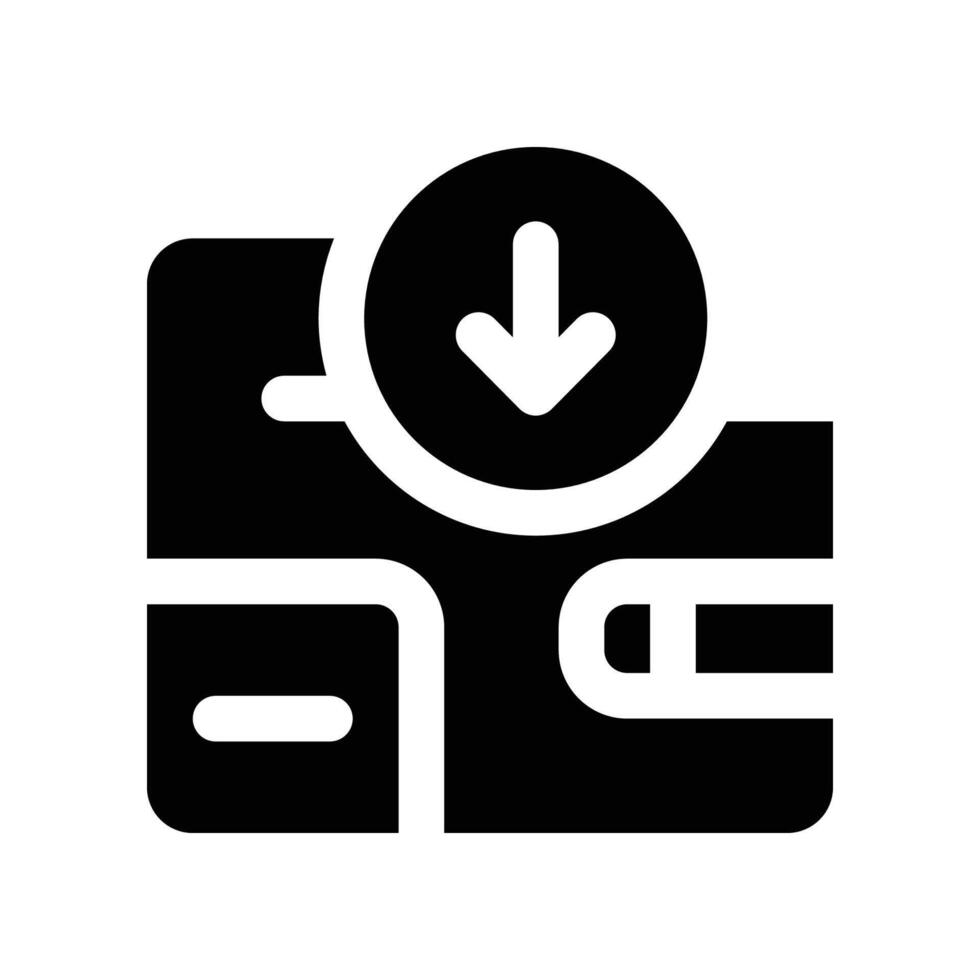 top up wallet icon. vector glyph icon for your website, mobile, presentation, and logo design.