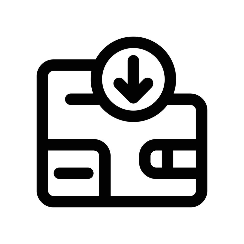 top up wallet icon. vector line icon for your website, mobile, presentation, and logo design.