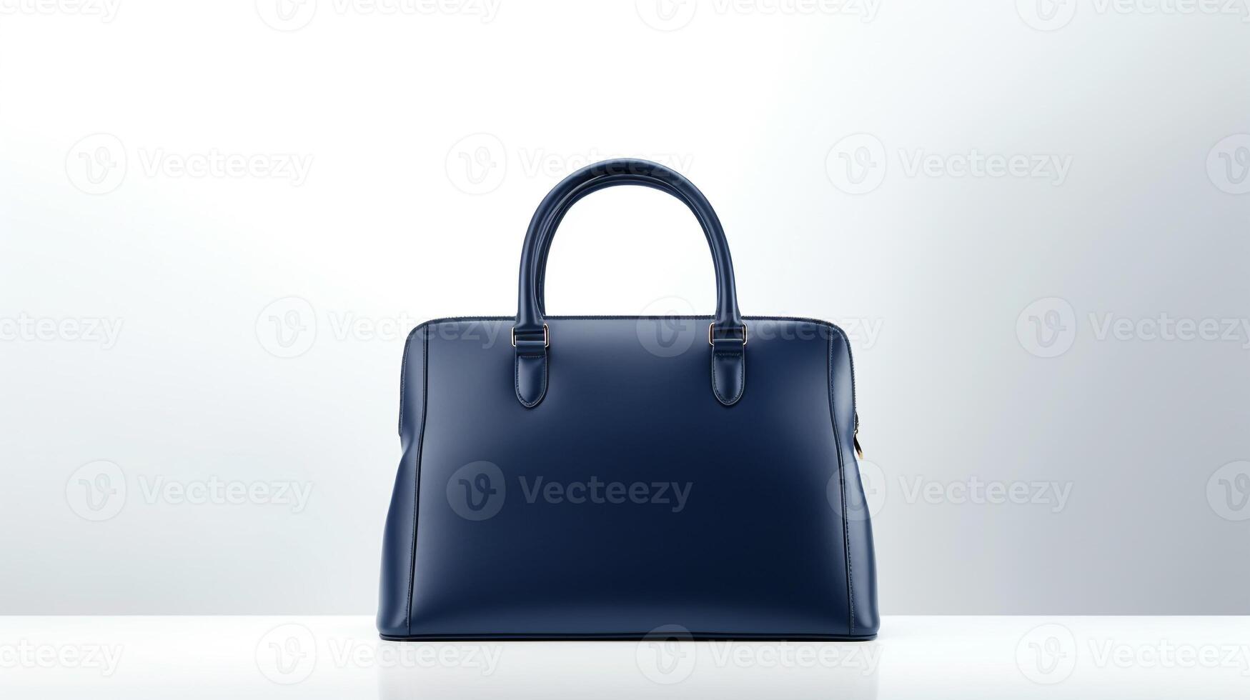 AI generated Navy Blue Leather Bag isolated on white background with copy space for advertisement. AI Generated photo