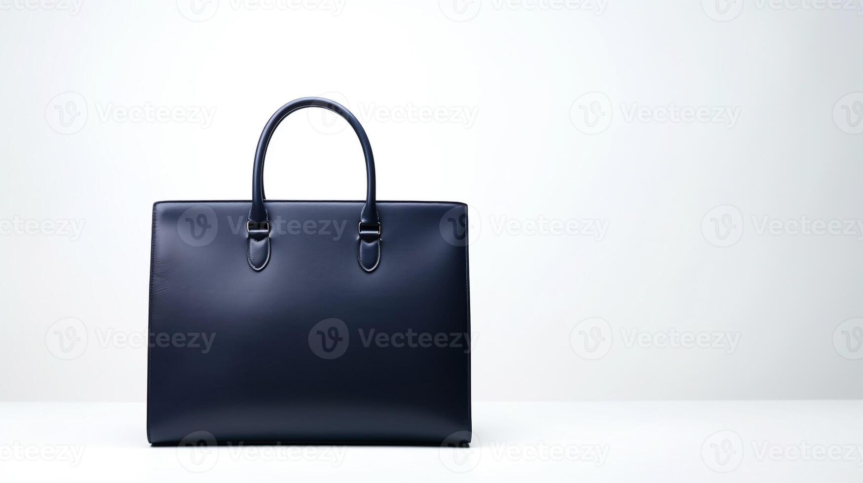 AI generated Navy Blue Leather Bag isolated on white background with copy space for advertisement. AI Generated photo