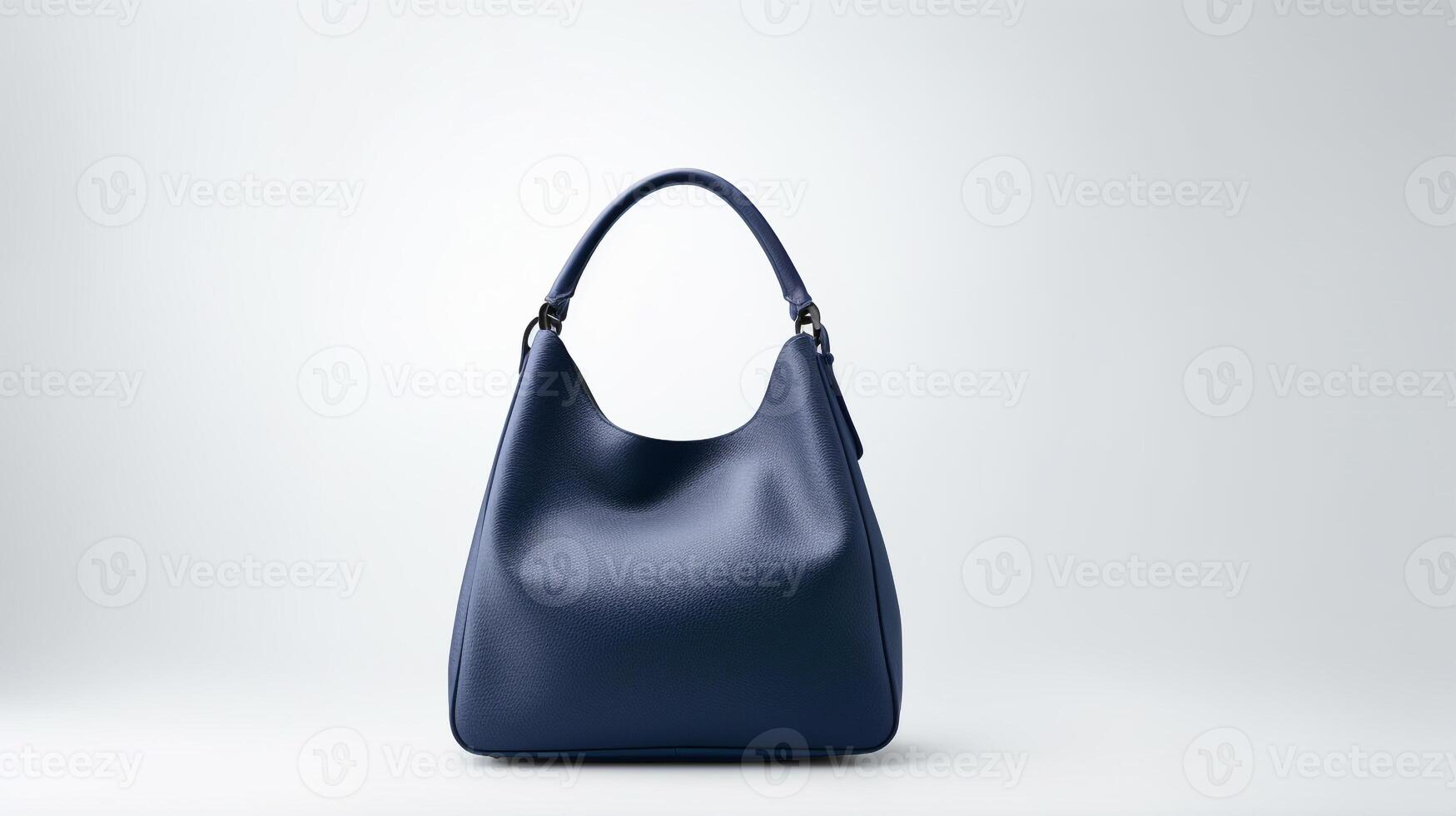 AI generated Navy Blue Hobo Bag isolated on white background with copy space for advertisement. AI Generated photo