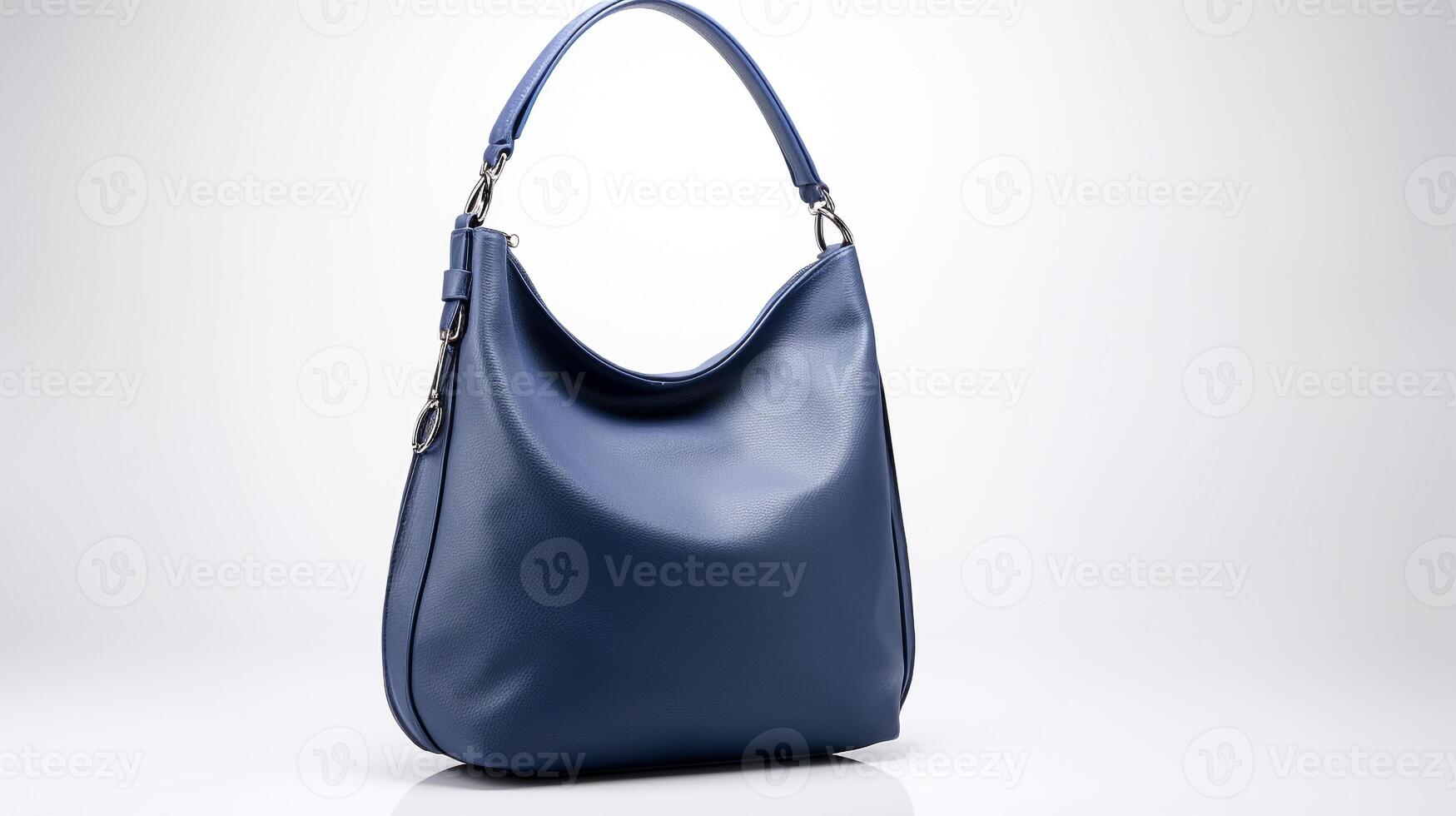 AI generated Navy Blue Hobo Bag isolated on white background with copy space for advertisement. AI Generated photo