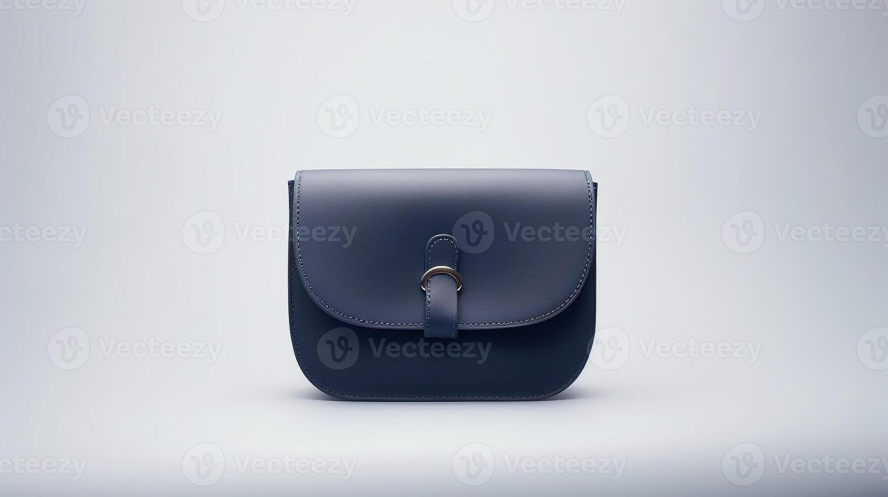 AI generated Navy Blue Saddle Bag isolated on white background with copy space for advertisement. AI Generated photo