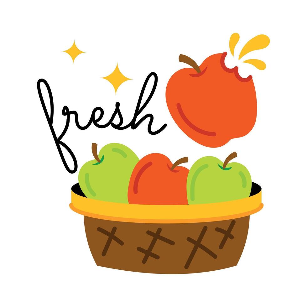 frutas frescas de moda vector