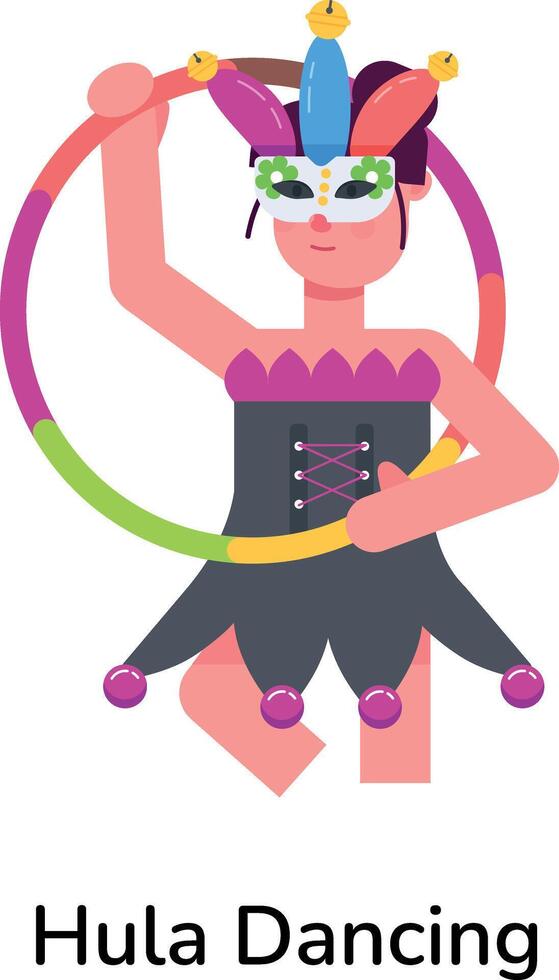 Trendy Hula Dancing vector