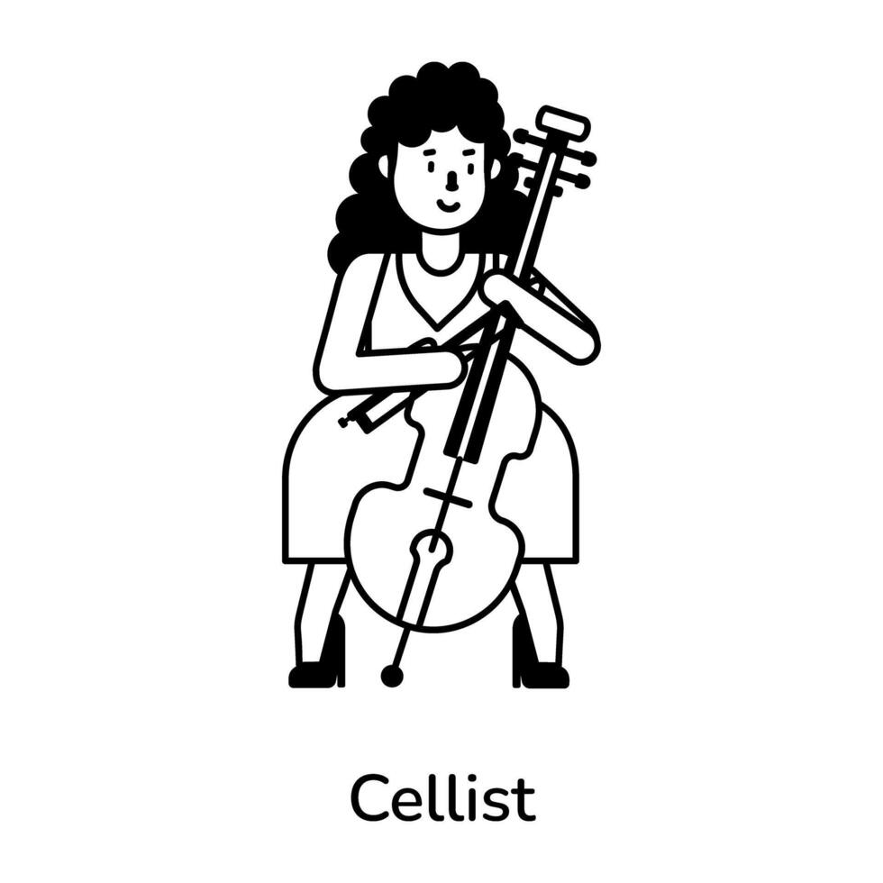 Trendy Cellist Concepts vector