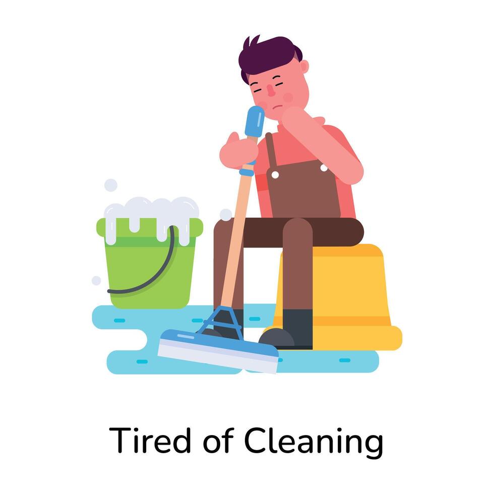 Tired of Cleaning vector