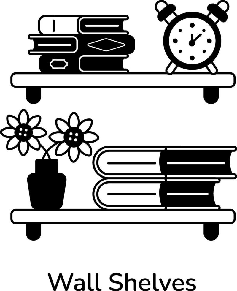Trendy Wall Shelves vector
