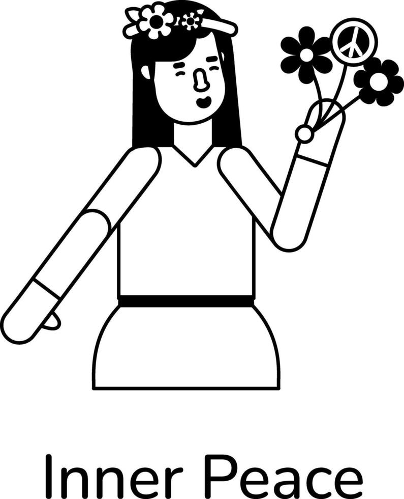 Trendy Inner Peace vector