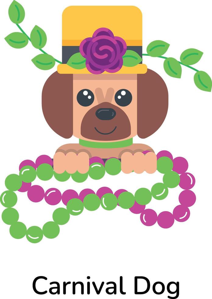 Trendy Carnival Dog vector