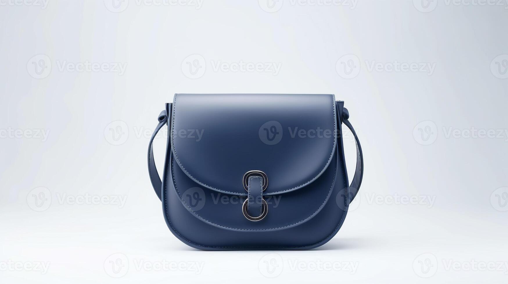 AI generated Navy Blue Saddle Bag isolated on white background with copy space for advertisement. AI Generated photo