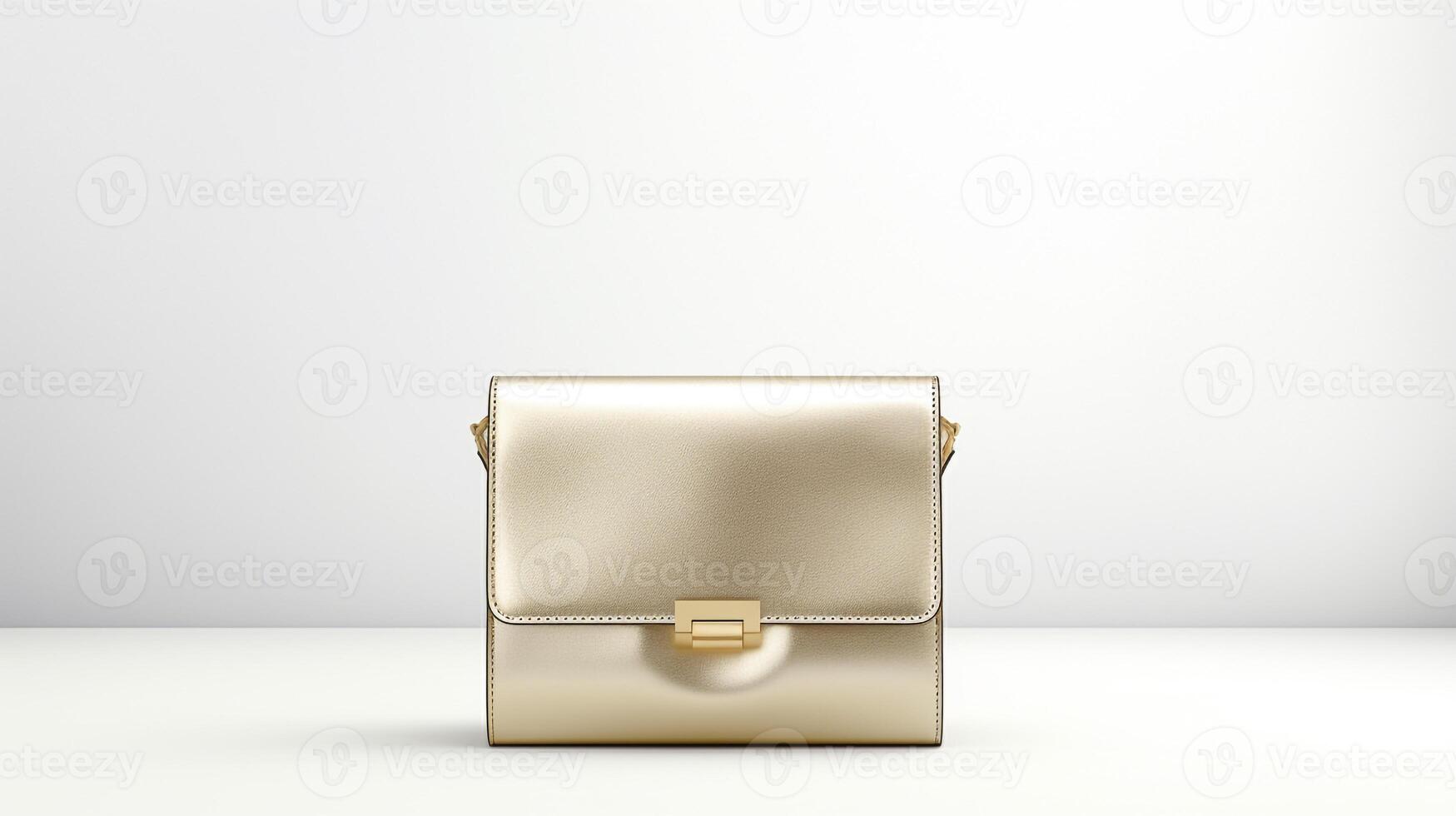 AI generated Metallics Crossbody Bag isolated on white background with copy space for advertisement. AI Generated photo