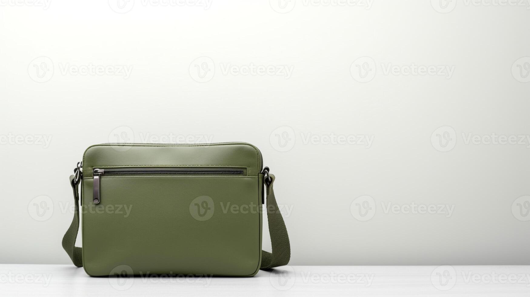 AI generated Olive Green Crossbody Bag isolated on white background with copy space for advertisement. AI Generated photo