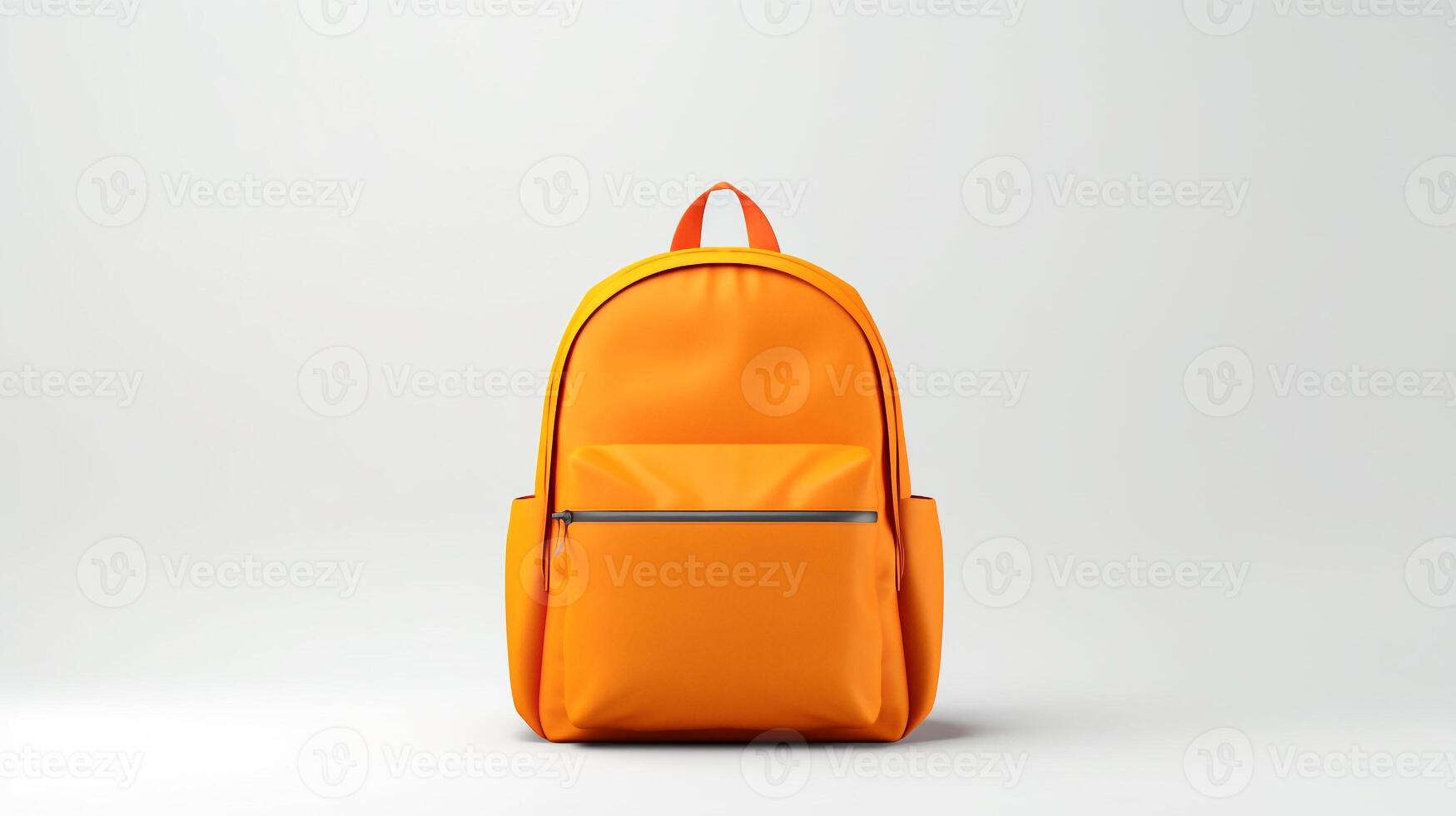 AI generated Orange Daypack Bag isolated on white background with copy space for advertisement. AI Generated photo