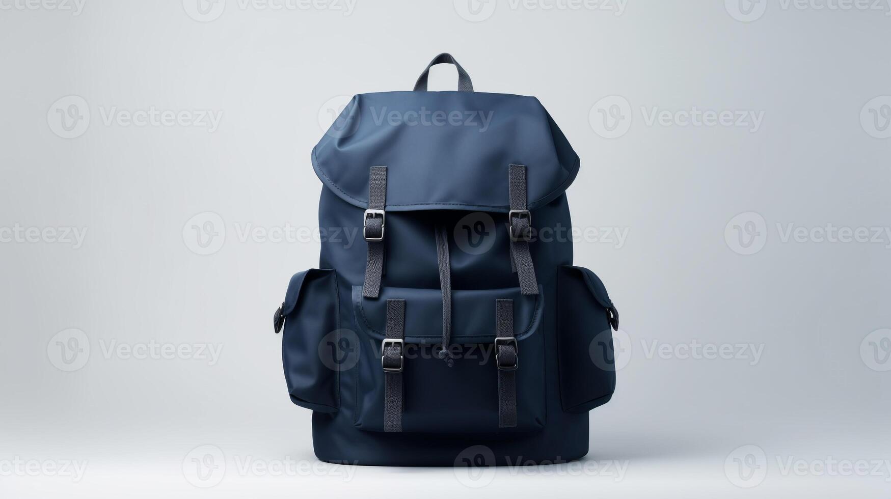 AI generated Navy Blue Cycling Backpack Bag isolated on white background with copy space for advertisement. AI Generated photo