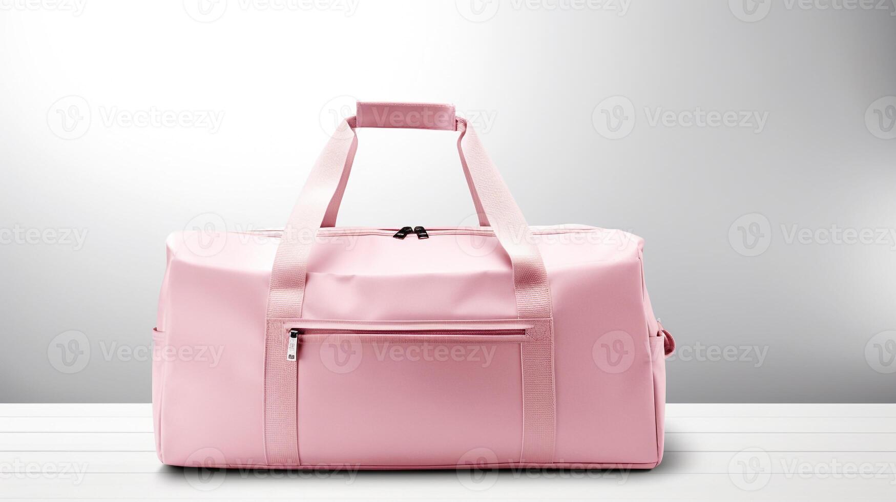 AI generated Pink Duffel Bag isolated on white background with copy space for advertisement. AI Generated photo