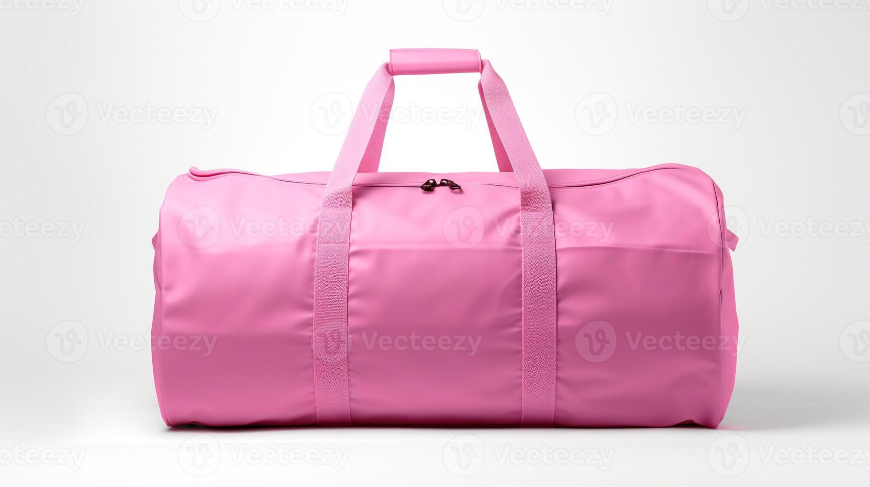 AI generated Pink Duffel Bag isolated on white background with copy space for advertisement. AI Generated photo