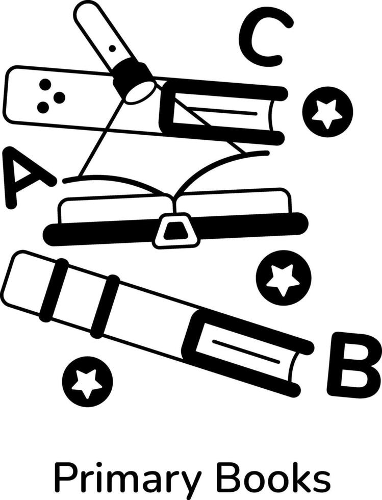 Trendy Primary Books vector