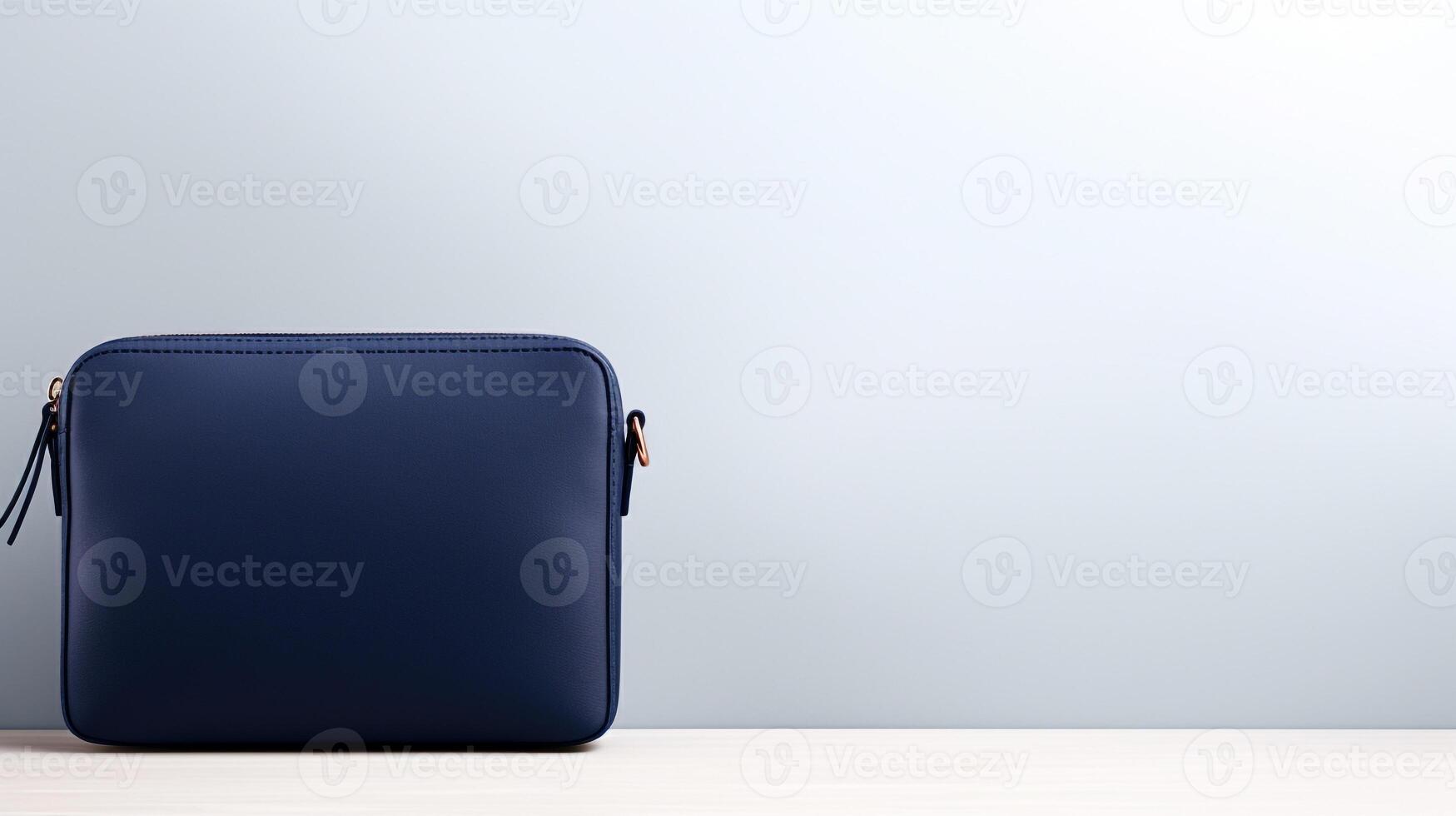 AI generated Navy Blue Crossbody Bag isolated on white background with copy space for advertisement. AI Generated photo