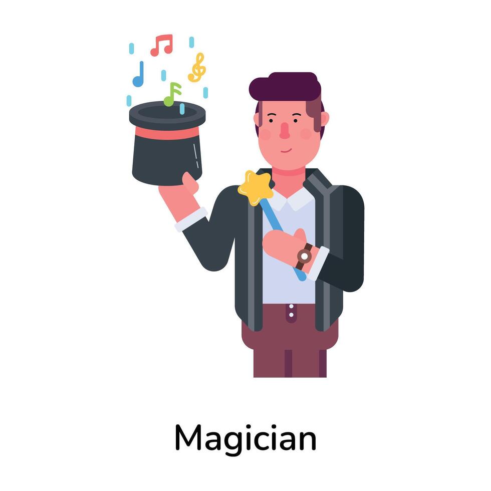 Trendy Magician Concepts vector