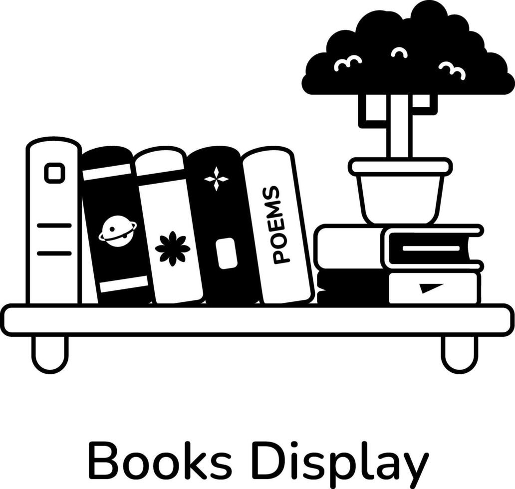 Trendy Books Display vector