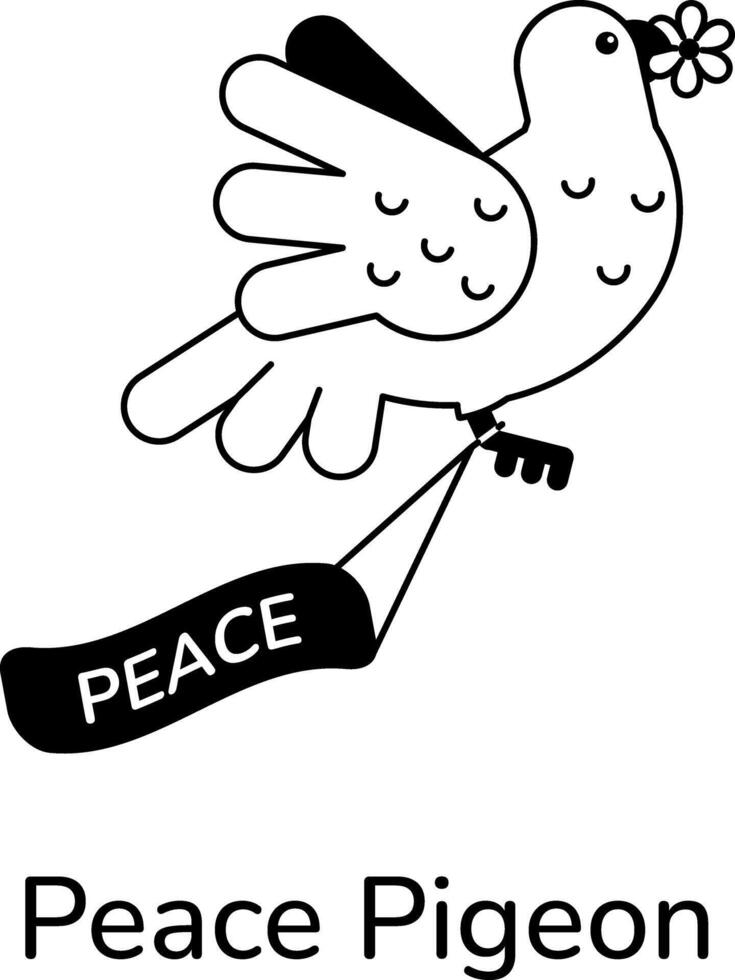 Trendy Peace Pigeon vector