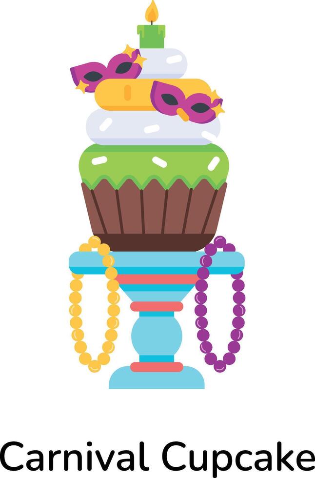 Trendy Carnival Cupcake vector