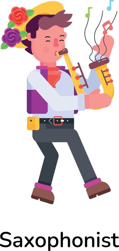 Trendy Saxophonist Concepts vector